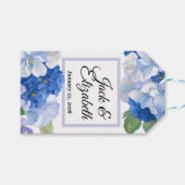 Blaue Blumengestecke Geschenkanhänger (Vorderseite (Horizontal))