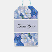 Blaue Blumengestecke Geschenkanhänger (Rückseite)