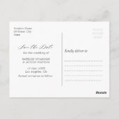 Blaue Blumenhochzeit speichern das Datum Postkarte (Rückseite)