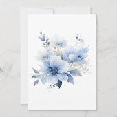 Blaue Blumenhochzeits-Einladung Einladung (Rückseite)