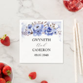 Blaue Blumenhochzeitsservietten Serviette (Beispiel)