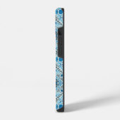 Blaue Blumenkacheln iPhone Hülle (Linke Seite)