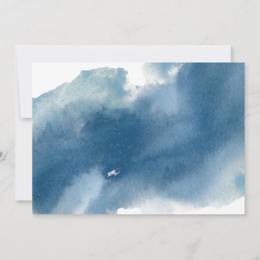 Blaue Blumenkarte für verzögerte Ereignisankündigu Einladung (Rückseite)