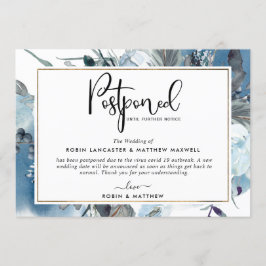 Blaue Blumenkarte für verzögerte Ereignisankündigu Einladung