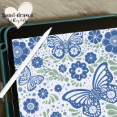 Blaue Blumenkarte per Post zum Jahrestag Einladung