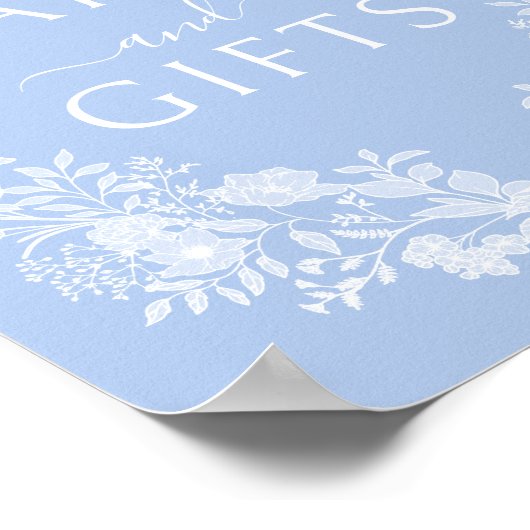 Blaue Blumenkarten und Geschenke - Plakat (Ecke)