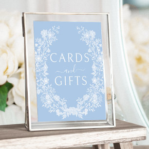 Blaue Blumenkarten und Geschenke - Plakat