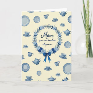 Blaue Blumenkranz-Mutterkarte Karte