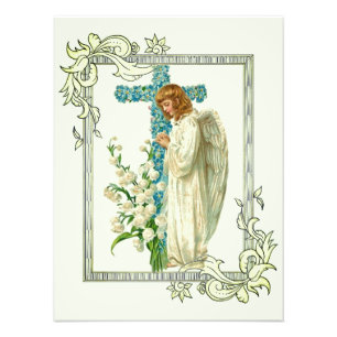 Blaue Blumenkreuz Fotodruck