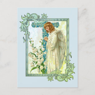 Blaue Blumenkreuz Postkarte