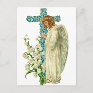 Blaue Blumenkreuz Postkarte