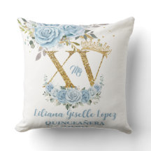 Blaue Blumenkrone XV QUINCEAÑERA Quince Keepake
