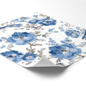 Blaue Blumenkunst | Blumenposter Poster (Ecke)