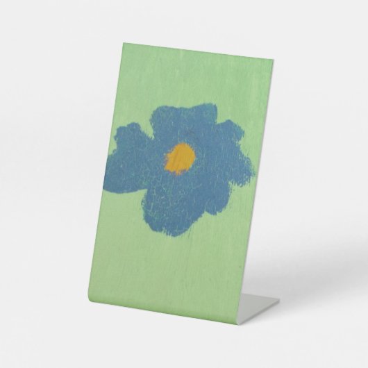 Blaue Blumenmalerei Sockelschild (Vorderseite)
