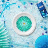 Blaue Blumenmandala-68566 Pappteller (Party)