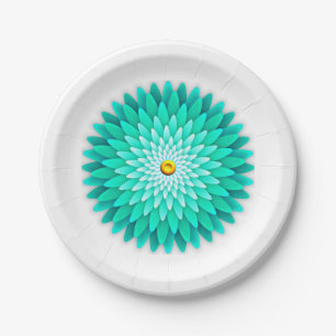 Blaue Blumenmandala-68566 Pappteller