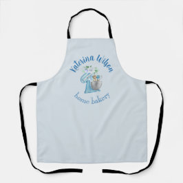 Blaue Blumenmischer Kleine Bäckerei-Logo-Marke Schürze