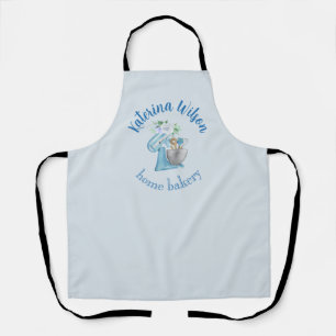 Blaue Blumenmischer Kleine Bäckerei-Logo-Marke Schürze