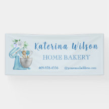 Blaue Blumenmischer Kleine Bäckerei-Logo-Markenban