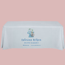 Blaue Blumenmischer Kleine Bäckerei-Logo-Markenban Wandteppich