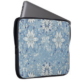 blaue Blumenmosaik Laptopschutzhülle (Vorne Rechts)