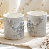 Blaue Blumenmuster Add Name Kolibri Kaffeetasse