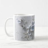 Blaue Blumenmuster Add Name Kolibri Kaffeetasse (Links)