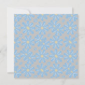 Blaue Blumenmuster - Danke Flachkarte (Rückseite)