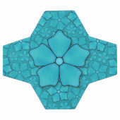 Blaue Blumenmuster Fußball (Flach)
