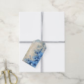 Blaue Blumenmuster Geschenkanhänger (Mit Garn)