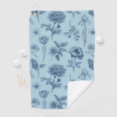 Blaue Blumenmuster Golfhandtuch (Insitu)