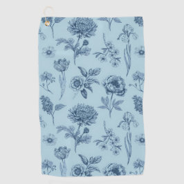 Blaue Blumenmuster Golfhandtuch