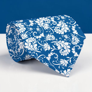 Blaue Blumenmuster-Halsbinden nach Maß Krawatte