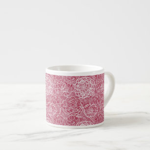 Blaue Blumenmuster Hintergrund Espressotasse