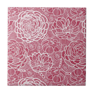 Blaue Blumenmuster Hintergrund Fliese