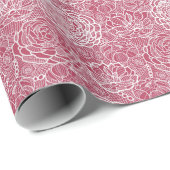 Blaue Blumenmuster Hintergrund Geschenkpapier (Rolleneckpunkt)