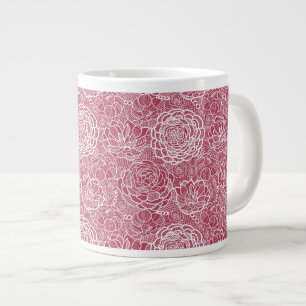 Blaue Blumenmuster Hintergrund Jumbo-Tasse