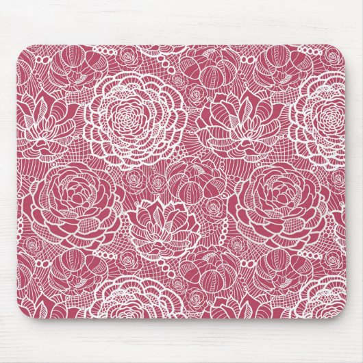 Blaue Blumenmuster Hintergrund Mousepad (Vorne)