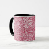 Blaue Blumenmuster Hintergrund Tasse (Vorderseite Links)