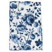 Blaue Blumenmuster im französischen Cotgore Mittlere Geschenktüte (Vorderseite)