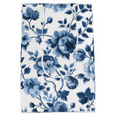 Blaue Blumenmuster im französischen Cotgore Mittlere Geschenktüte (Rückseite)