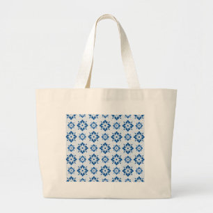 Blaue Blumenmuster Jumbo Stoffbeutel