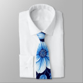 blaue Blumenmuster-Krawatte Krawatte (Gebunden)