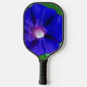 Blaue Blumenmuster  Pickleball Schläger (Rückseite)