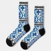 Blaue Blumenmuster Socken (Linkes Detail)
