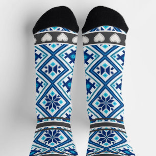 Blaue Blumenmuster Socken