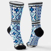 Blaue Blumenmuster Socken (Gewinkelt)