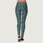 Blaue Blumenpaisley-Leggings Leggings (Rückseite)