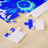 Blaue Blumenpower-Kunst Puzzle (Seite)