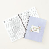 Blaue Blumenrahmen-Produktreihe Notizblock (Innenseite)